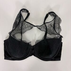 Victoria's Secret Black Lace Very Sexy Lined‎ Demi Bra Size 34D
